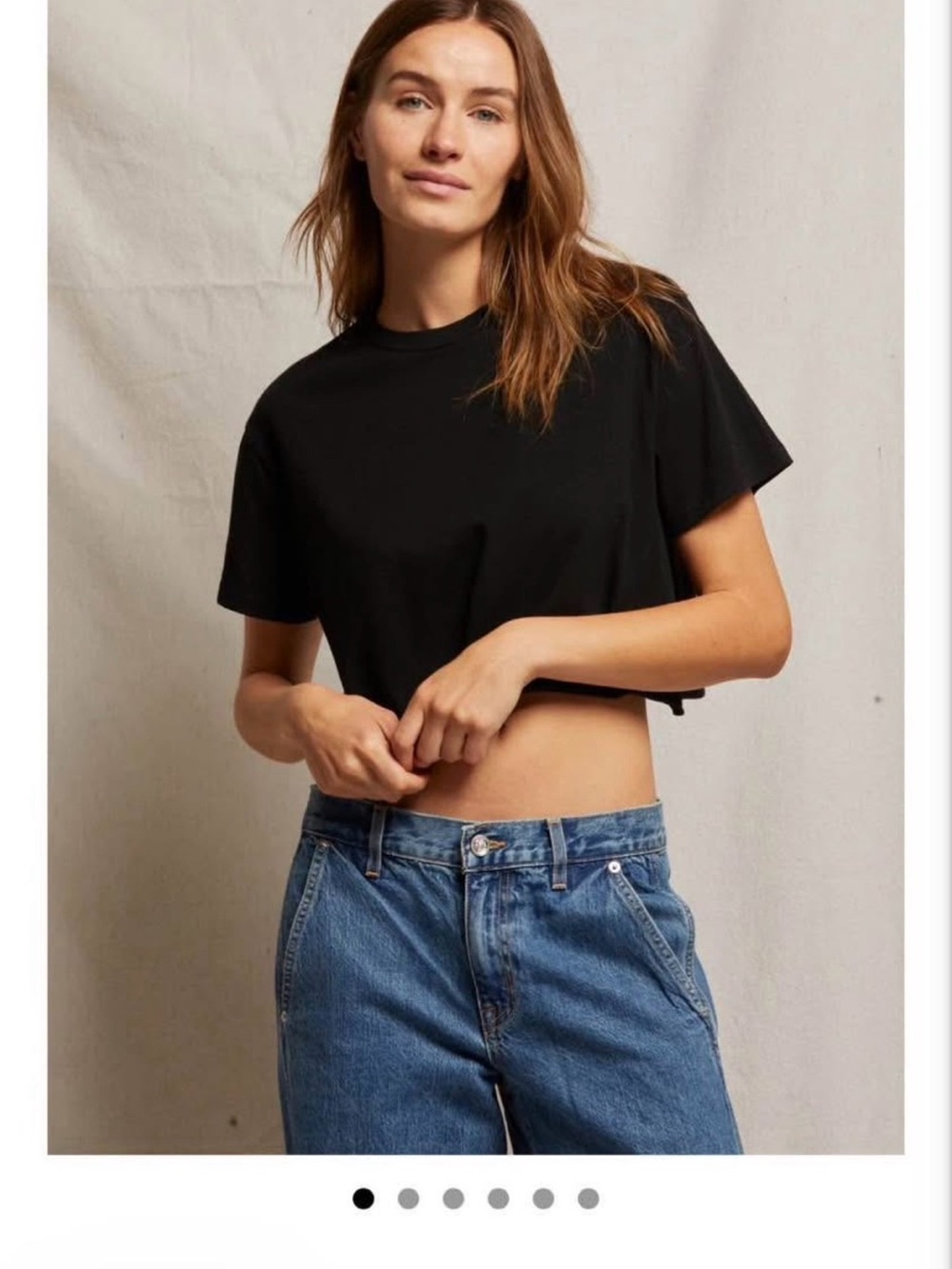 Perfectwhitetee O/S black crop t shirt